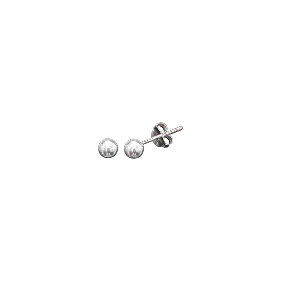 Silver Ball Stud Earrings - 4 mm Polished