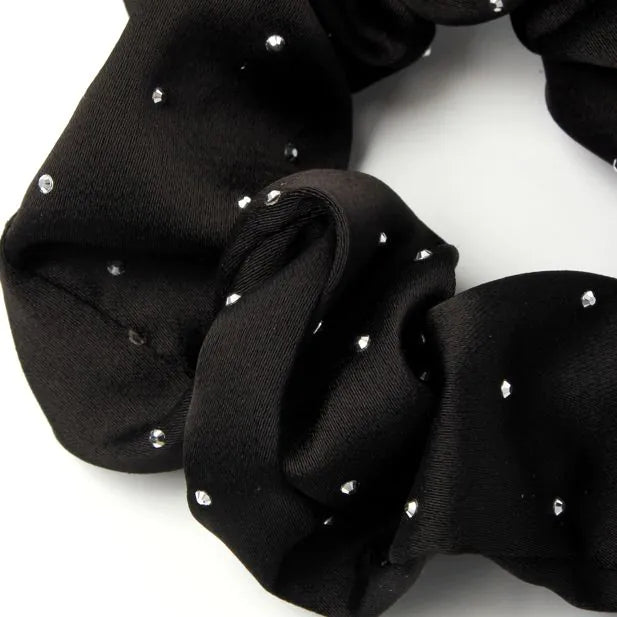 Polyester Scrunchie - Diamante Detail, Black, Brown, Dark Blonde Or Light Blonde , Regular