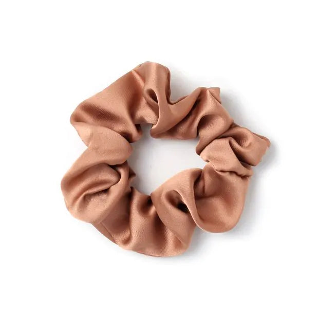 Recycled Polyester Scrunchies - Natural Colours Set, Small (Tonal Brown)