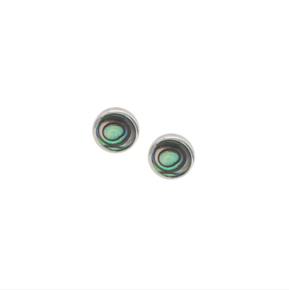 Abalone Shell Stud Earrings - Round 5 mm
