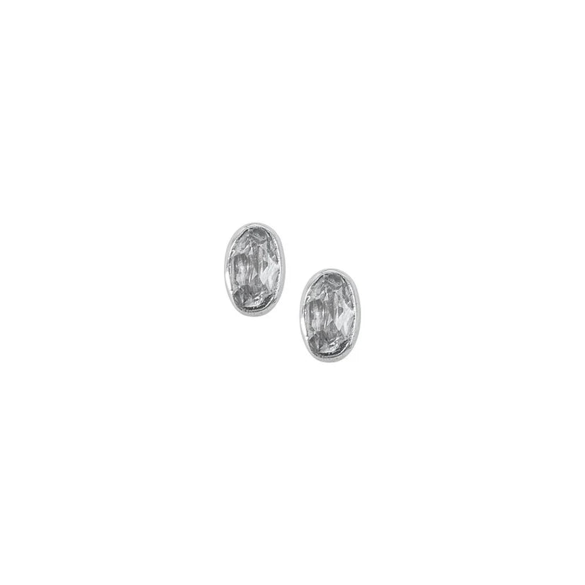 Blue Topaz Faceted Stud Earrings - Oval 3 mm x 5 mm