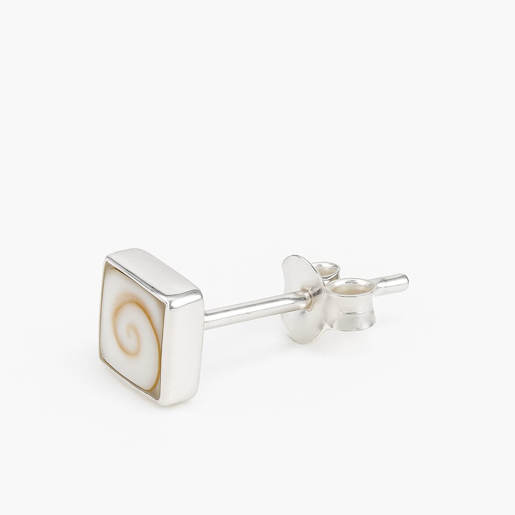 Shiva Eye Shell Stud Earrings - Square 5 mm
