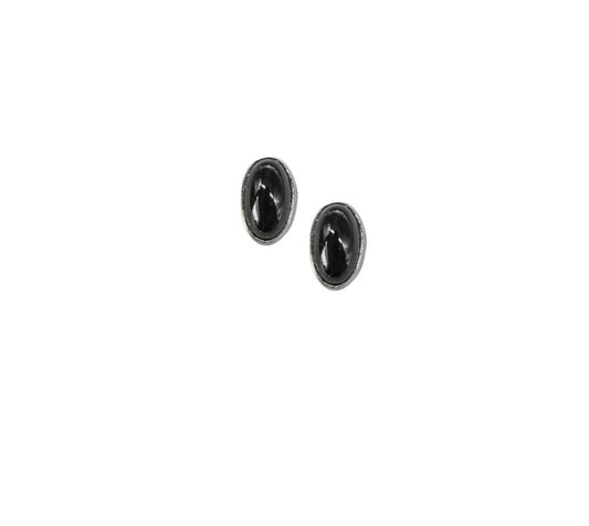 Black Onyx Oval Studs 3x5mm