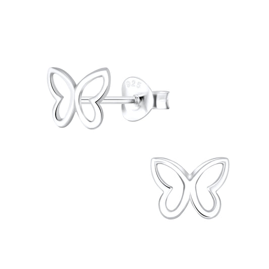 Butterfly Stud Earrings - Sterling Silver