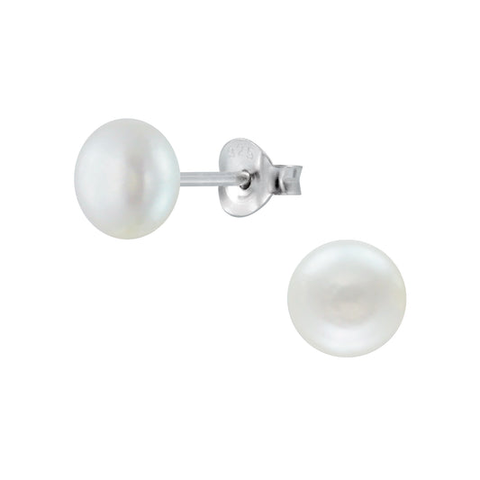 Freshwater Pearl Stud Earrings - Round 5 mm
