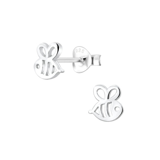 Bee Stud Earrings - Sterling Silver