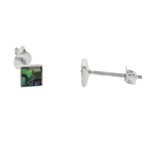 Abalone Shell Stud Earrings - Square 5 mm