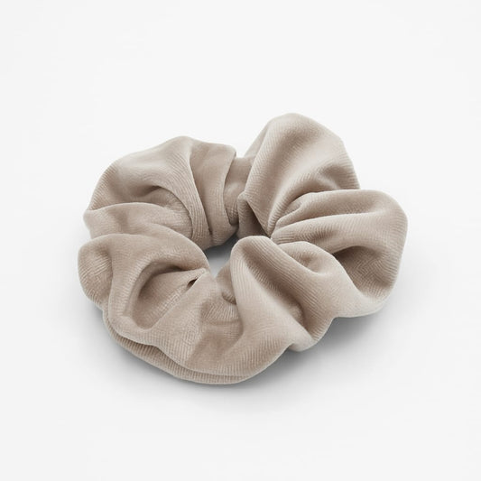 Velvet Scrunchie - Taupe, Large