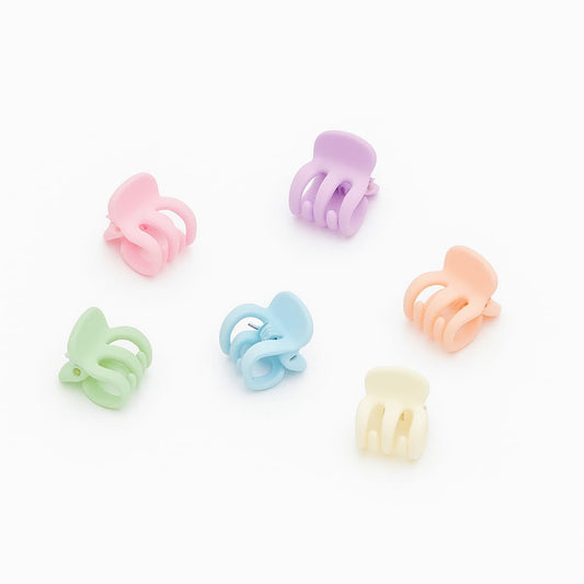 Soft Pastel Hair Clips Set - Mini Octopus Clamps - 2 cm